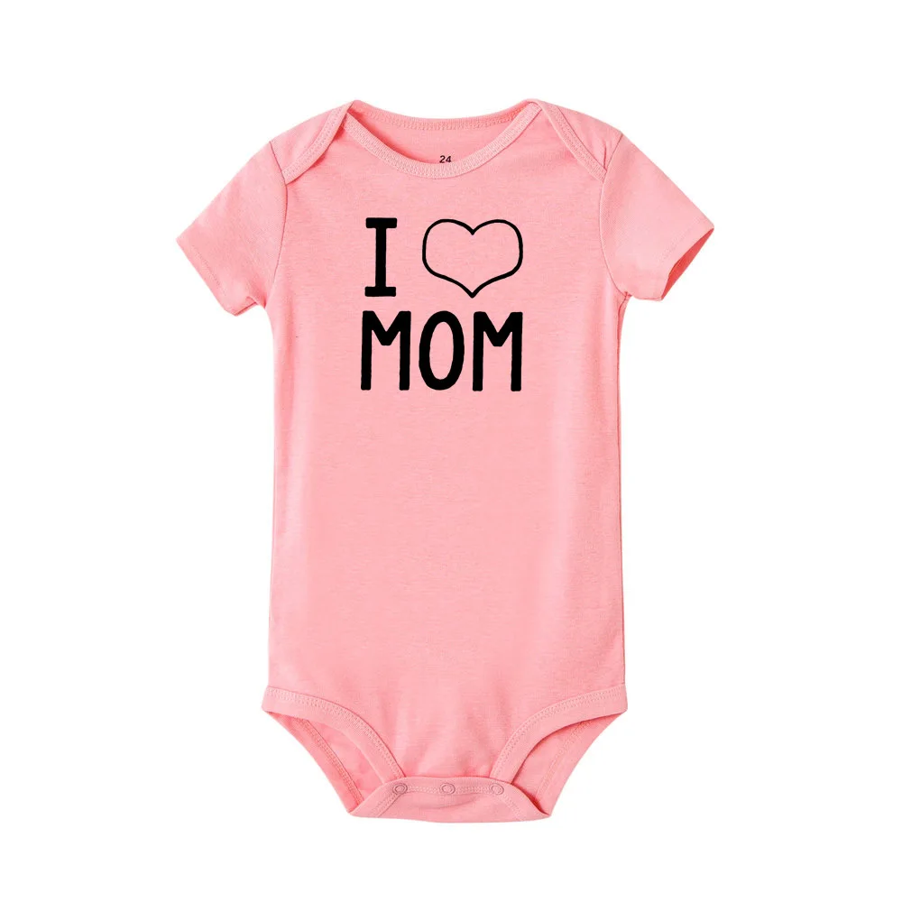 I Love Mom and I Love Dad New Newborn Toddler Infant Baby Boys Girls Sister Brother Twins Bodysuit Matching Outfits Onesie