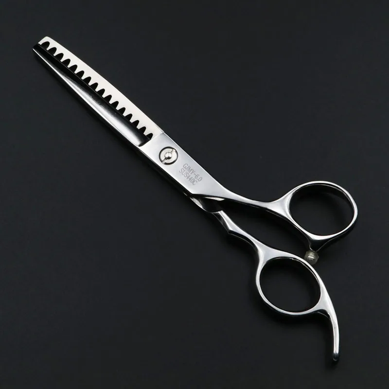 Black Knight 6 inch Professional Hairdressing scissors Thinning Barber shears 16 Teeth High quality Personality | Красота и здоровье