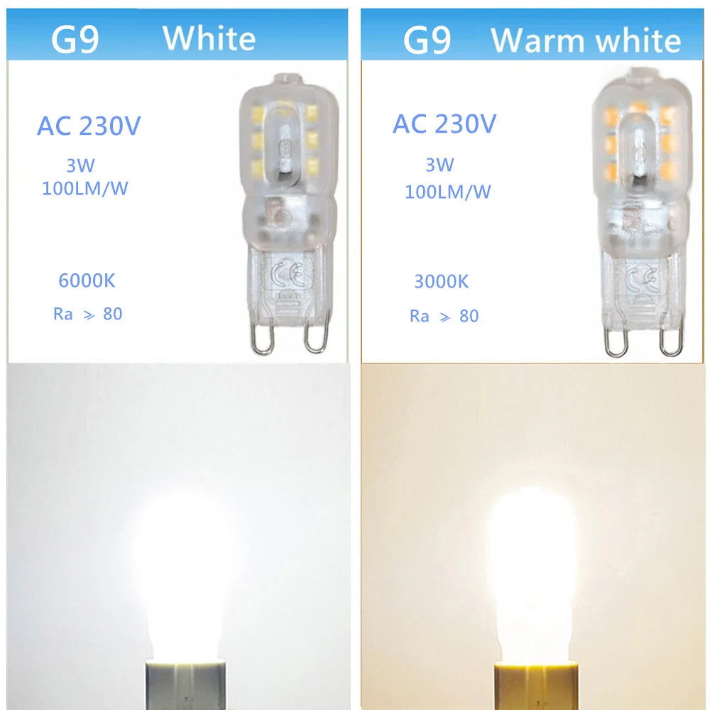 Сменные галогенсветодиодный Светодиодные лампы G4 G9 SMD2835 3 Вт 220 В/230 В переменного