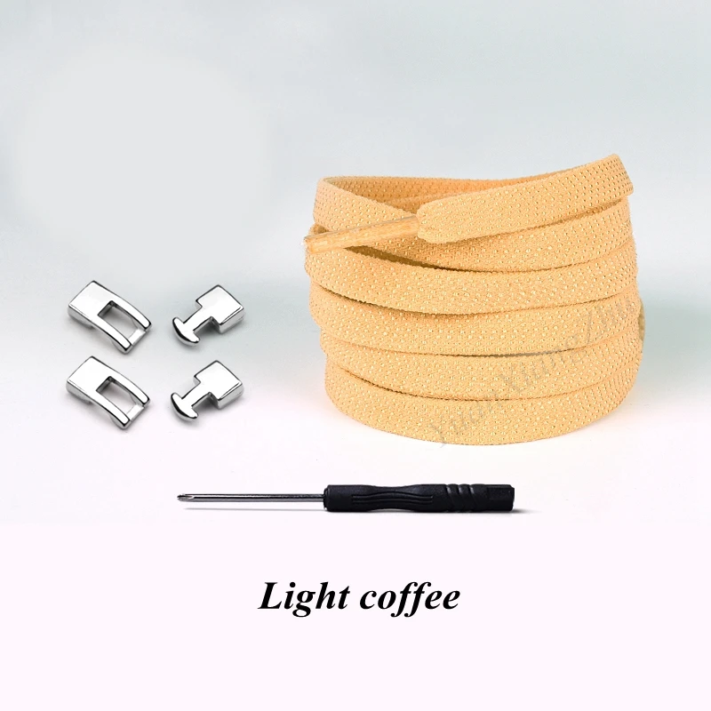 Light coffee Новинка, 1 секундный Эластичный шнурок с перекрестной пряжкой, шнурки для детей и взрослых, унисекс, кроссовки, быстро не завязываются, шнурки для обуви, шнурки для ленивых шнурков - Цвет: Light coffee