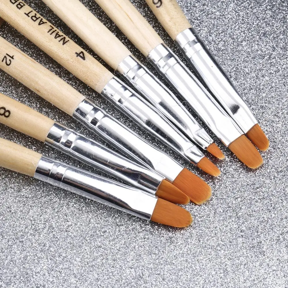 Оборудование для дизайна ногтей Новый 7 шт. Кисточки набор кристалл Лаки Наборы