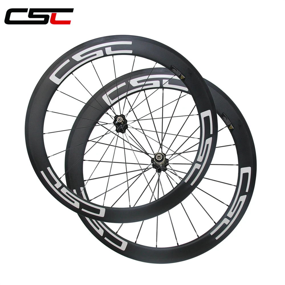 

CSC SAT 23mm Width 60mm clincher carbon wheels road bike wheelset Tubeless ready with novatec hub + sapim cx ray or pillar 1420