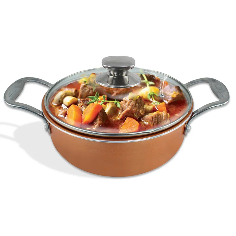 Grand Innovation copper Cookware 11 шт. ES Set Жесткий анодированный со стеклянной крышкой (KGI 2409