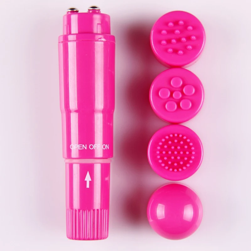 Мини массажер Рокет вибратор пуля портативная женская мастурбация 4 аксессуара