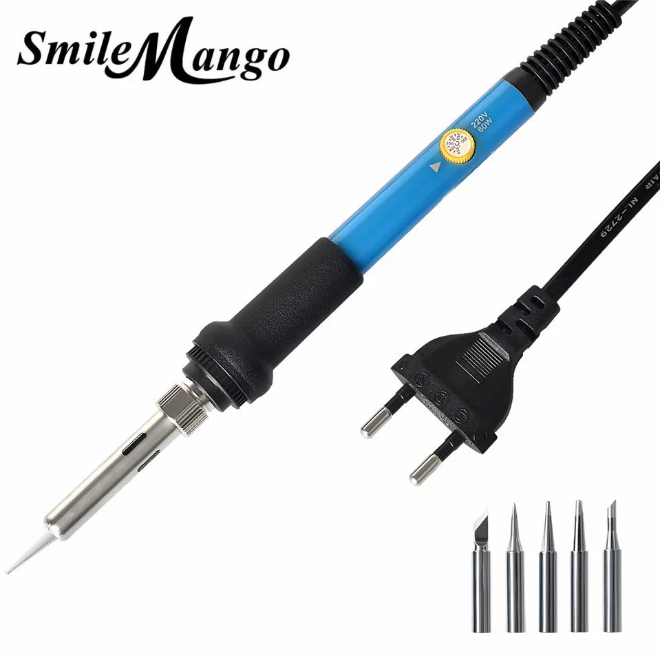 AC 110V / 220V 200-450 Temperature 60W Electric Soldering Iron + 5PC Tips For SMT SMD Solder Rework Repair | Инструменты