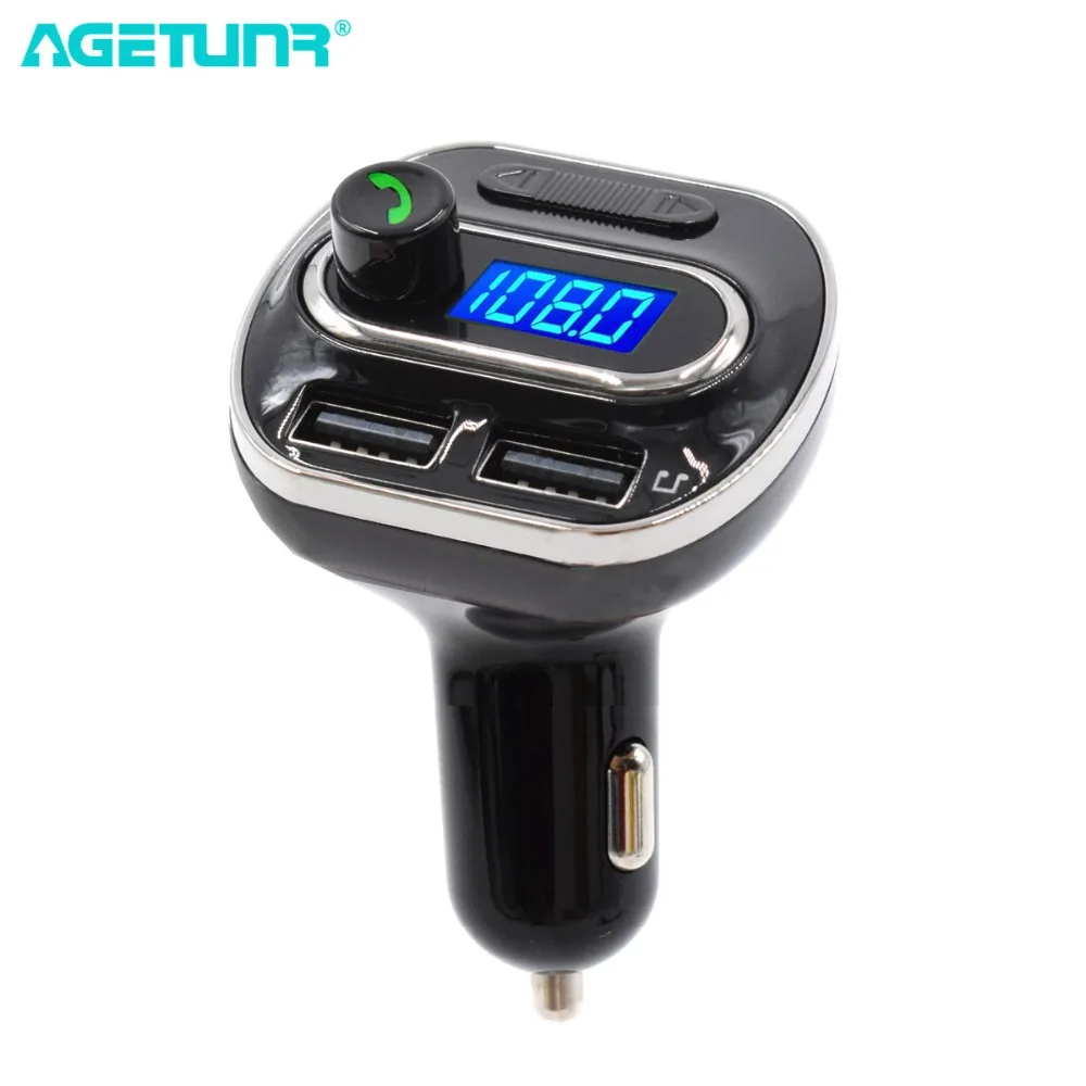 Автомобильный комплект громкой связи AGETUNR 2 USB порта 5 В 3 4 А mp3 плеер FM передатчик