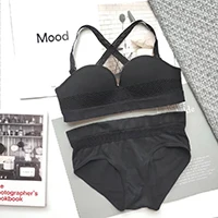 Пикантные Bratltte бесшовная кружевная бюзгальтера маленького размера, нижнее белье с глубоким v-образным вырезом и бюстгальтеры белье модный бюстгальтер без косточек Bralette комплект бюстгальтер с эффектом пуш ап розовый - Цвет: Черный