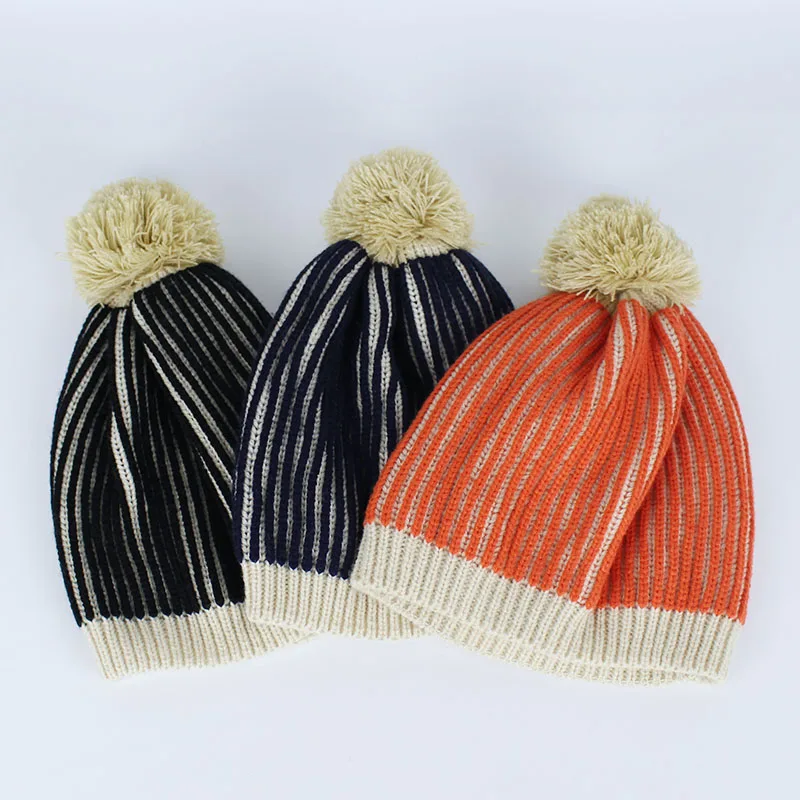 Новинка 2018 детская зимняя теплая шерстяная Толстая Вязаная Шапка бини и шарфы