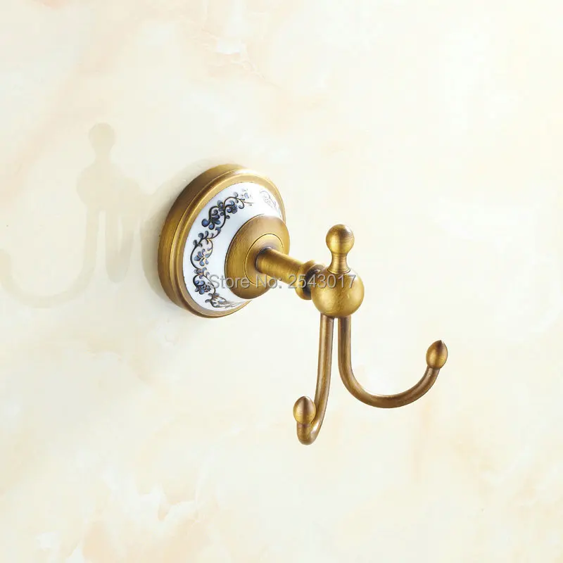 Аксессуары для ванной комнаты тканевые крючки античная латунная отделка