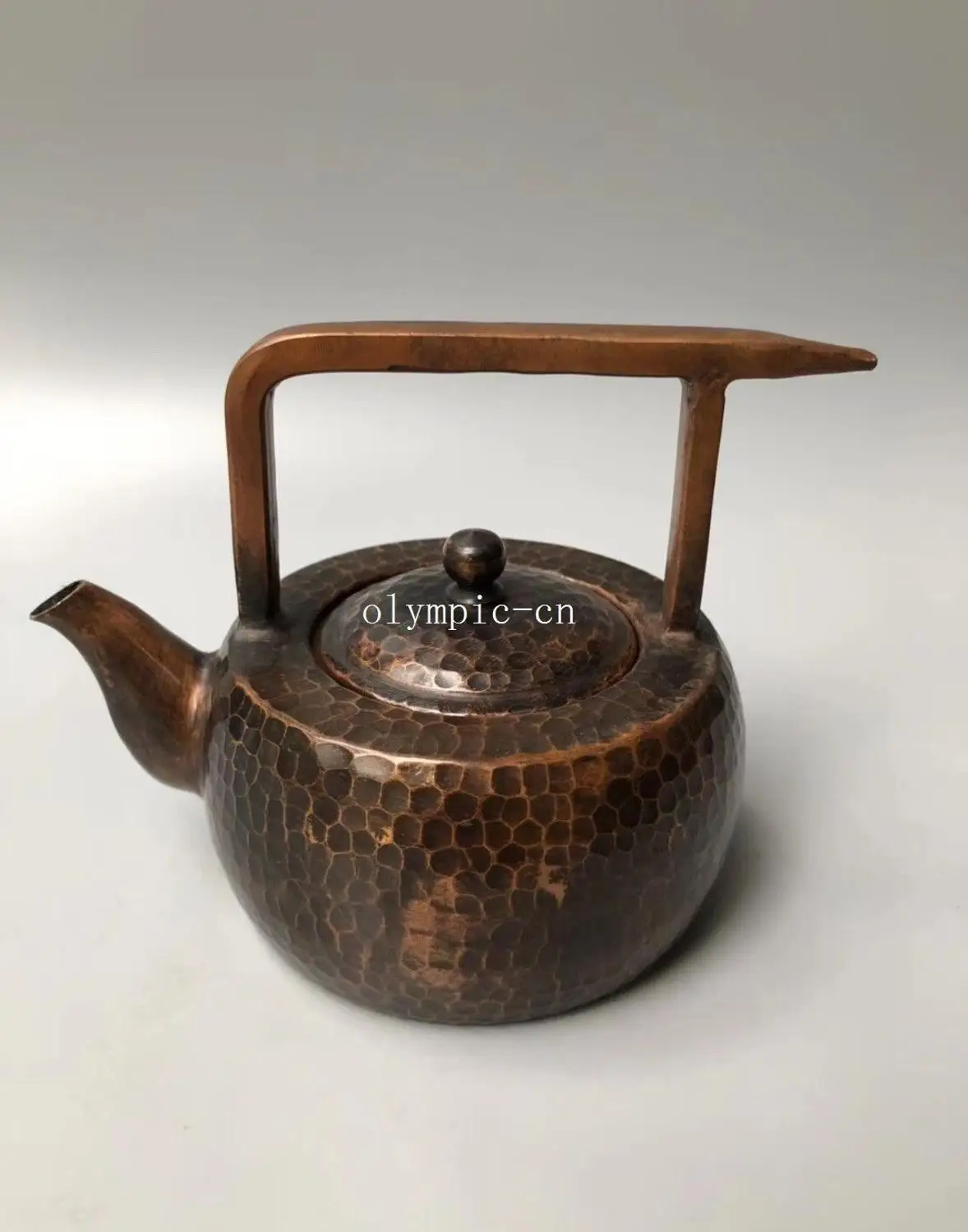 

13cm pure red copper handcraft eapot cup jar pot statue