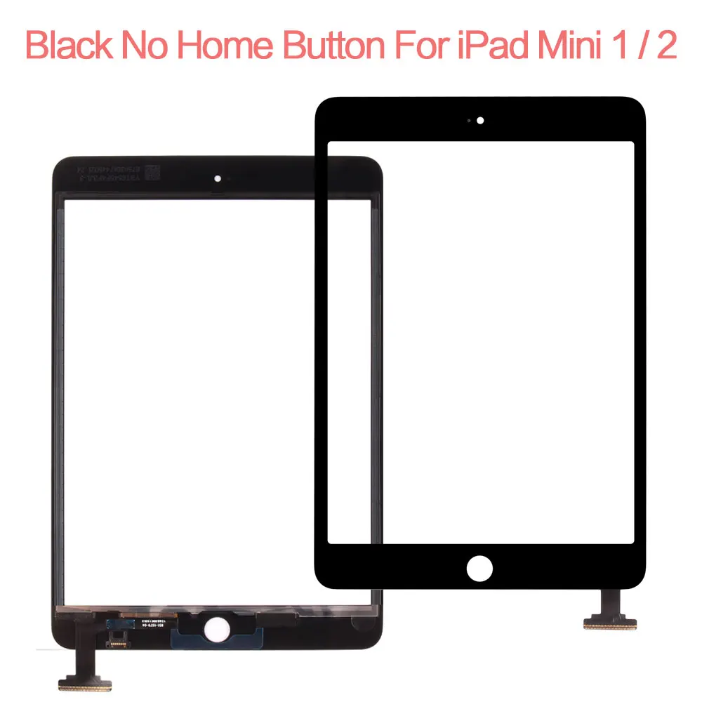Для iPad Mini сенсорный экран для iPad Mini 2 1 экран дигитайзер для iPad Mini1 A1432 A1454 A1455 Mini2 A1489 A1490 A1491 стекло - Цвет: Black no Button