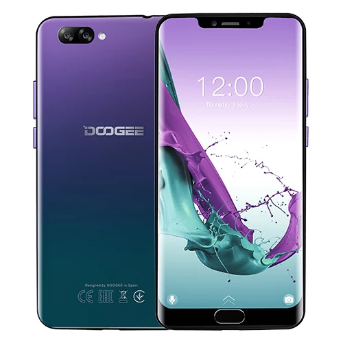 Aurora Blue DOOGEE Y7 Plus мобильный телефон 6 ГБ+ 64 ГБ 6,1" 1080*2246 экран Android 8,1 MTK6757 Восьмиядерный 16,0 Мп+ 13,0 МП 5080 мАч 4G смартфон - Цвет: Aurora Blue