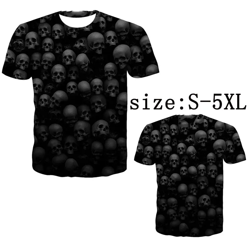 Модная Повседневная футболка с 3d принтом в виде черепа футболки стиле хип хоп