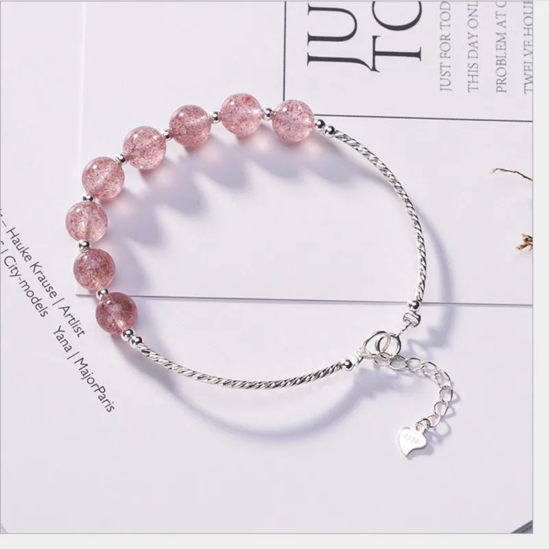 Женские браслеты ручной работы из чистого серебра 925 пробы с бусинами браслет