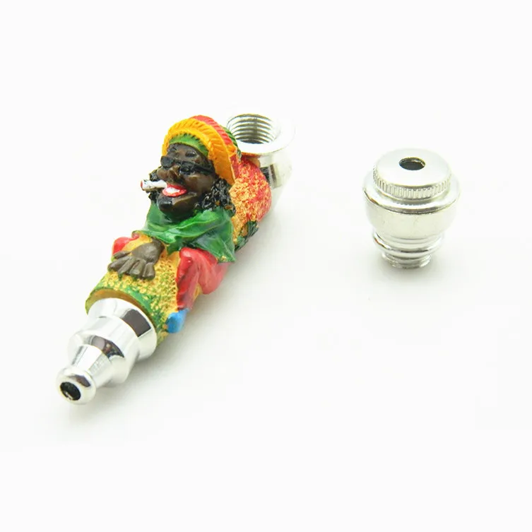 2 шт./лот смешанные цвета смола для пожилых людей с металлической трубкой курения