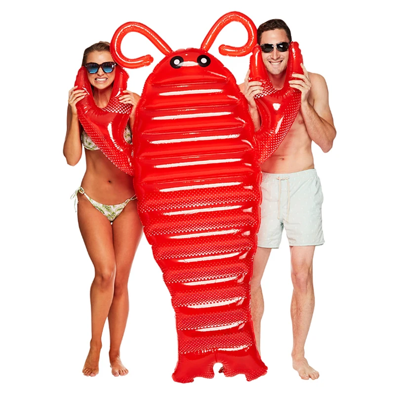 

190CM Giant RED Lobster Inflatable Pool Float Lie-On Swimming Ring For Children Adult Air Mattress Water Party Fun Toys Lounger