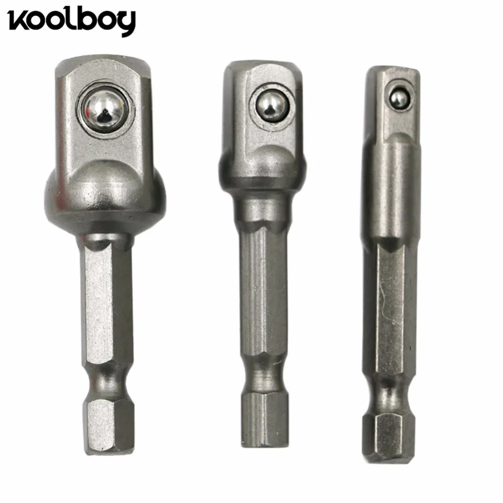 Koolboy 3 шт./компл. удлинитель с шестигранным хвостовиком и головкой из хром