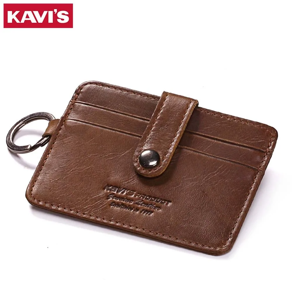 KAVIS Модный кожаный бумажник для кредитных карт цвет мужчин держатель маленький