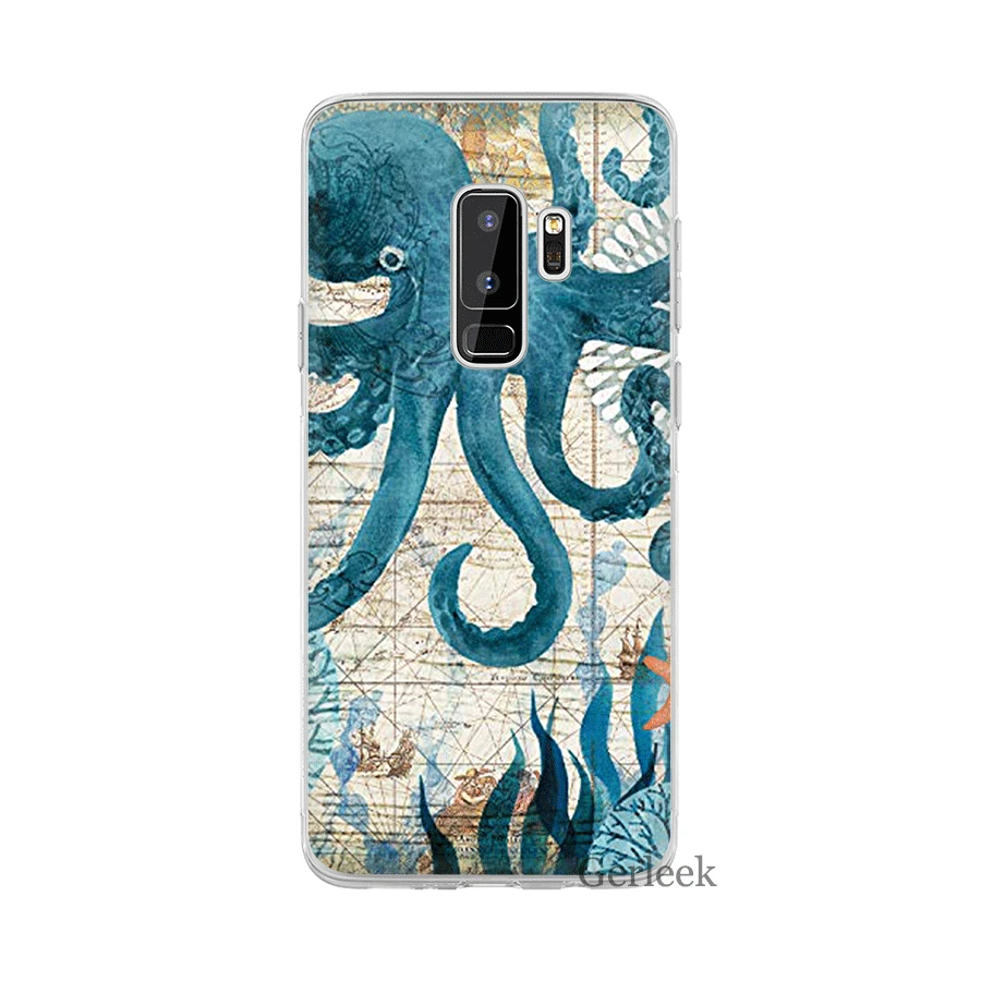 Чехол Desxz Blue Sea Octopus для Samsung Galaxy J1 J2 J3 J5 J7 J6 Prime Жесткий сумка|Чехлы-накладки| |