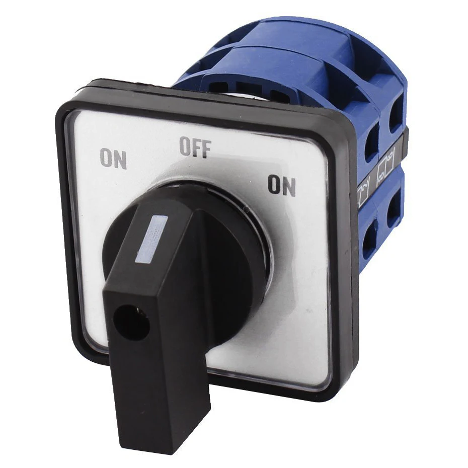 New AC660V 25A 2-Pole 3-Position Momentary Plastic Rotary Changeover Switch Blue+Black | Обустройство дома