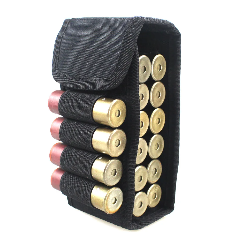 Black Molle 16 круглый 12GA 12 калибр патронов снарядов для перезарядки ружья журнал сумки складной Mag сумка - Цвет: Black