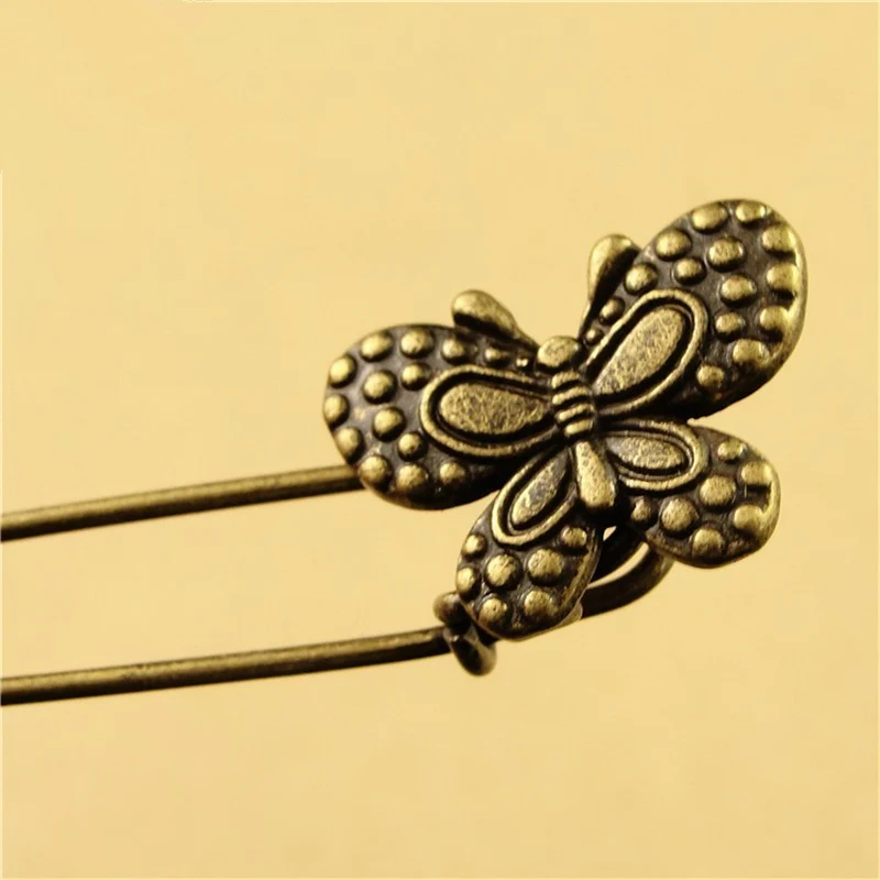 DoreenBeads 5 см длинные безопасные булавки винтажная модная булавка брошь животное Череп бабочка форма украшения для шарфа Sweather Пальто сумка - Цвет: 7