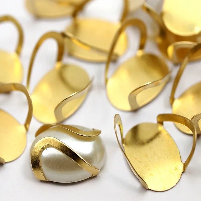 . .. 50 шт. Сырье Латунь установка (2 зубец) sz 13x10 мм y229|raw brass|prong setting5 mm |