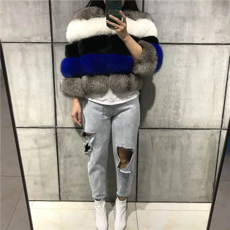 lady fur jacket women real natural fox outwear | Женская одежда