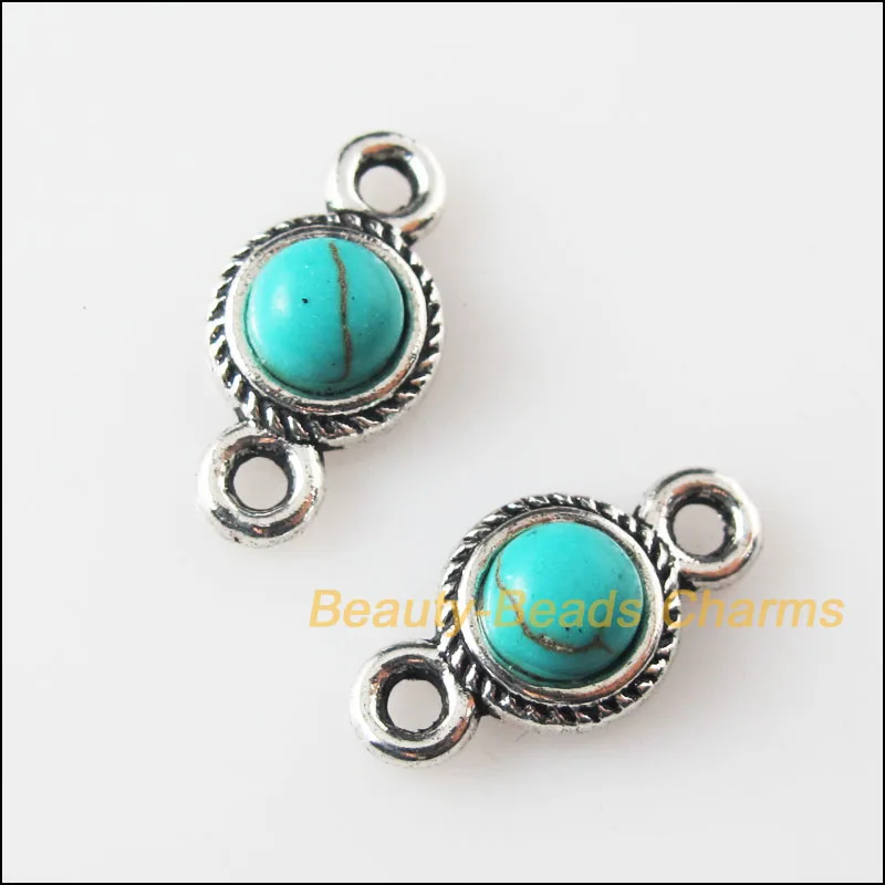 Новый 25 шт. ретро тибетский серебристый Круглый Подвески Разъемы 8.5x16mm | Украшения