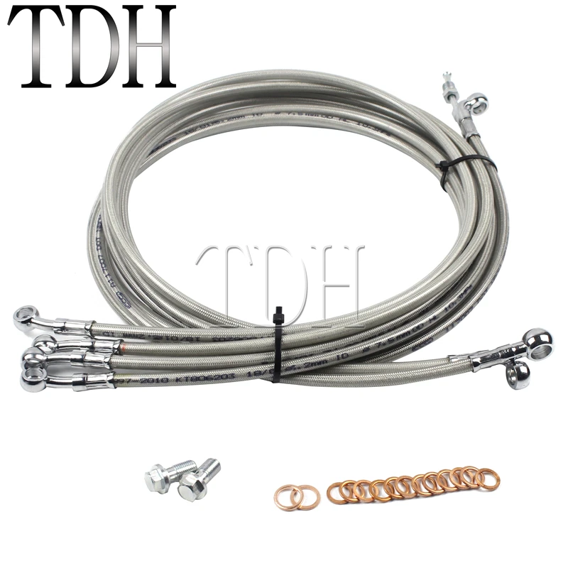 Мотоциклетный нержавеющий 10 12 &quotРуль APE Cable Brake Line Kit для моделей ABS Harley 14 17