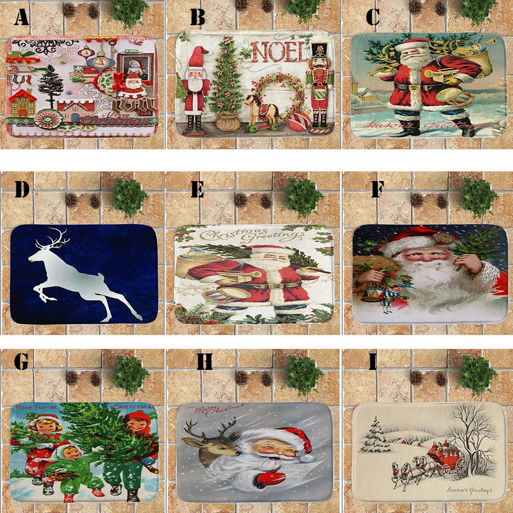 Merry Christmas Придверный коврик Санта-Клаус шаблон письмо пол входная дверь ванной коврик ванна для помещений ковер для дома Nov7