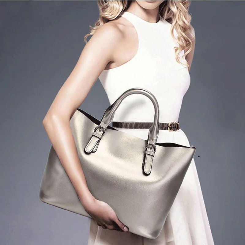 Женская сумка шоппер из натуральной кожи с леопардовым принтом Повседневная на