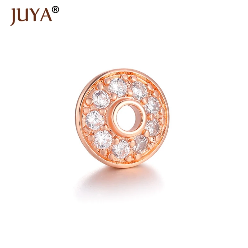 rose gold Шапочки для бусин Кубический цирконий цветок бисера шапки для самостоятельного изготовления ювелирных изделий украшения из бусин золотистый Серебристый с розой золотой черный 8 мм/10 мм/12 мм - Цвет: rose gold