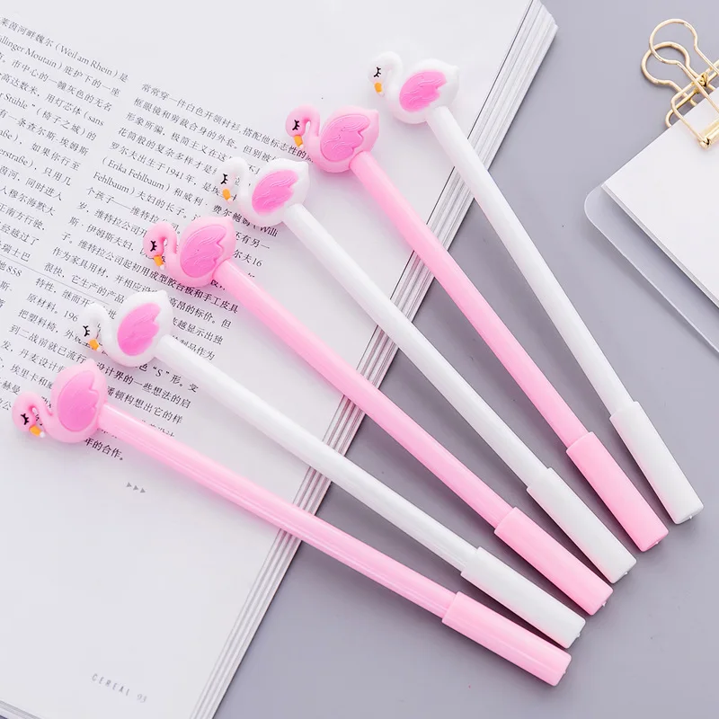 36 шт./лот гелевые ручки фламинго для письма kawaii 0 5 мм черные чернила авторучка