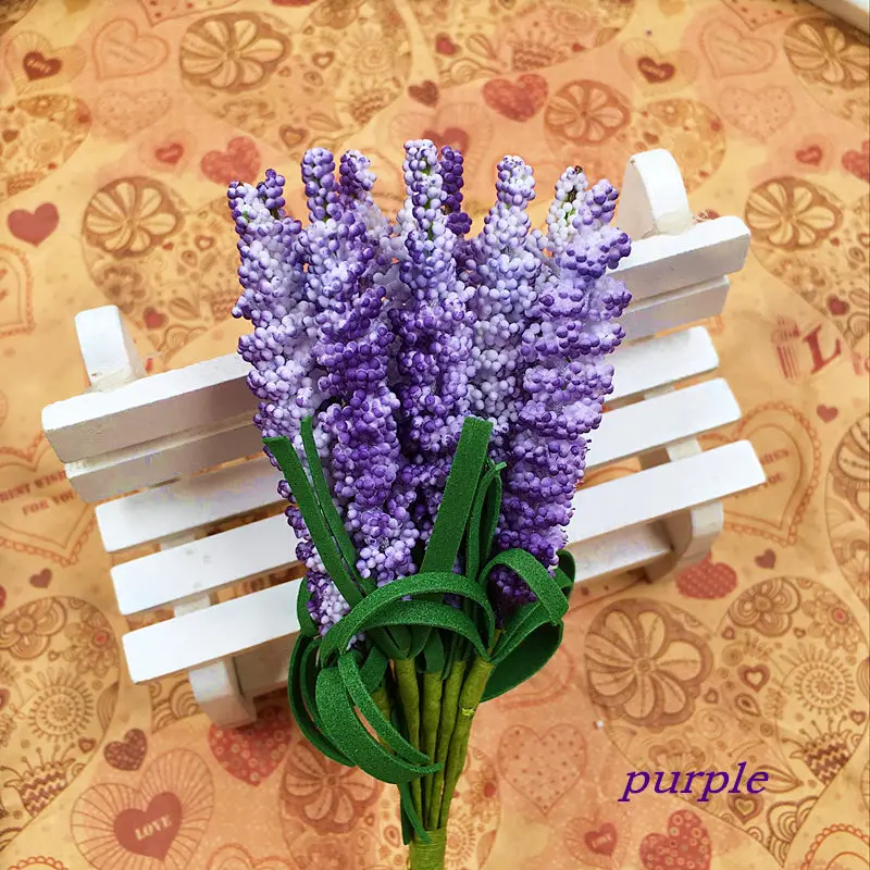 purple 10 шт/1(луч)/синтетическая Лавандовая пена звезды букет невесты на запястье/руки DIY свадебный букет украшение дома - Цвет: purple