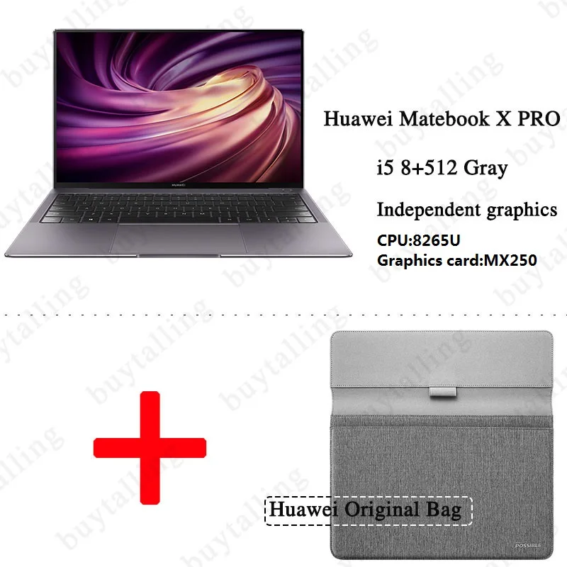 i5 8G 512G gray MX B 13," HUAWEI MateBook X Pro 10-point touch notebook 8 ГБ/16 ГБ Ram LPDDR3 256/512 ГБ SSD 8-поколения Intel i7/i5 cpu Подлинная windows 10 - Цвет: i5 8G 512G gray MX B