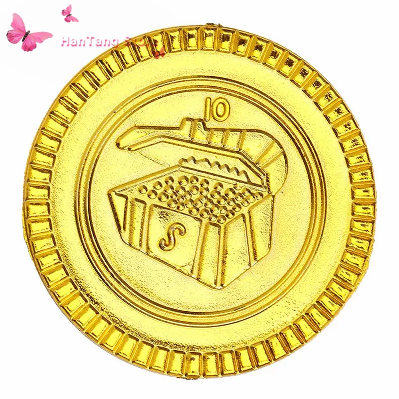 25 шт. пиратские золотые монеты Пластиковые искусственные для вечеринки