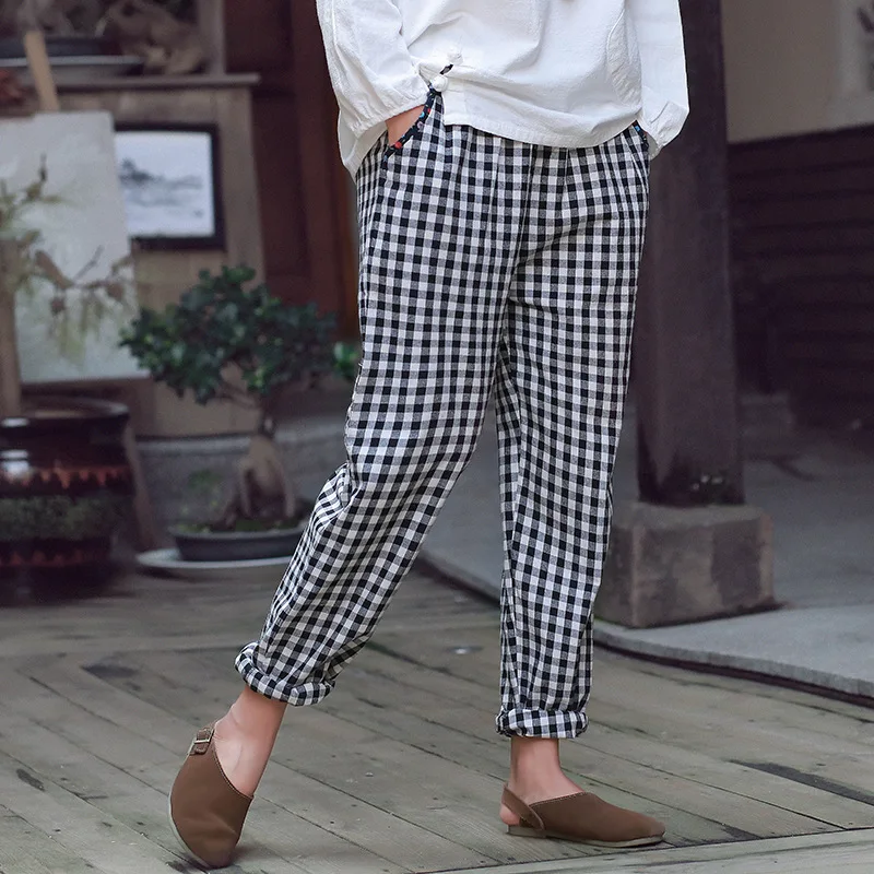 Шаровары 2018 весна лето новые женские эластичные талии длинные брюки темно синие