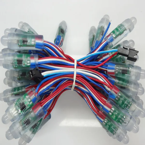 18AWG провод 50 шт/шнур DC5V 12 мм WS2811 адресуемый RGB led умный пиксельный узел с rgb проводом