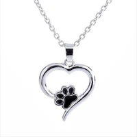 3pcslot hot fashion creative love catdog claw pendant necklace new peach heart pet claw drop oil jewelry 1731