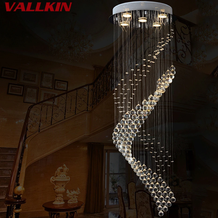 

Modern Chrome Chandelier Crystals Lighting Round LED Lamp Stainless Steel Indoor Hanging Light Fixtures Cristal LED Lustre