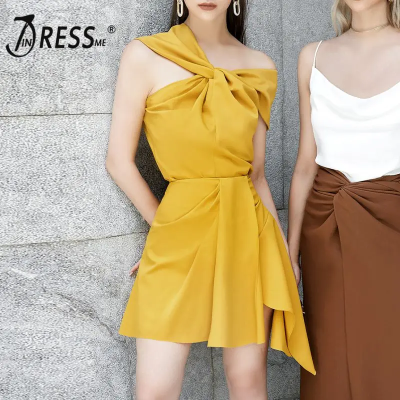 INDRESSME комплект из двух предметов с асимметричным вырезом рюшами и мини юбкой