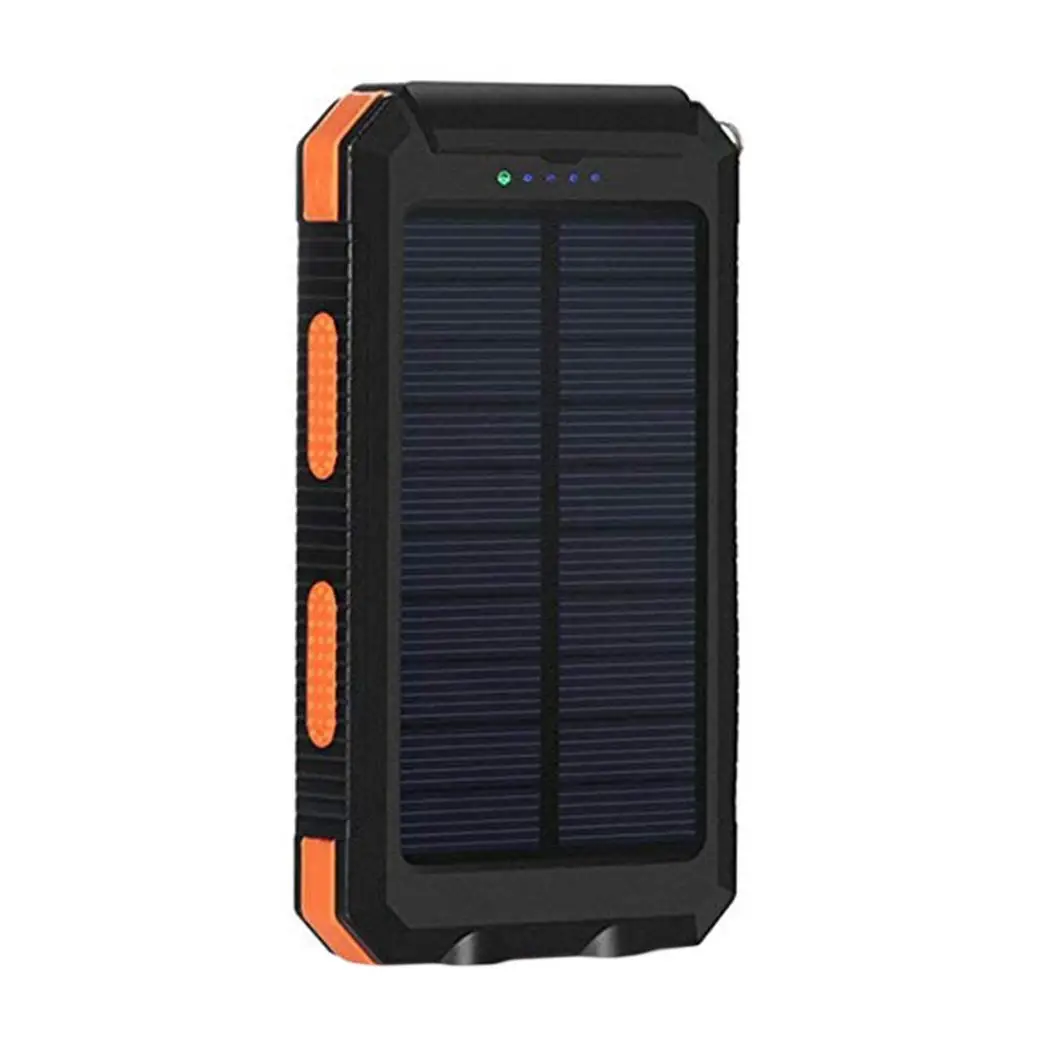 Outdoor Waterproof Solar Power Bank Dual USB Portable Poverbank With Compass Double LED Flashlight 6000mAh External Battery | Мобильные