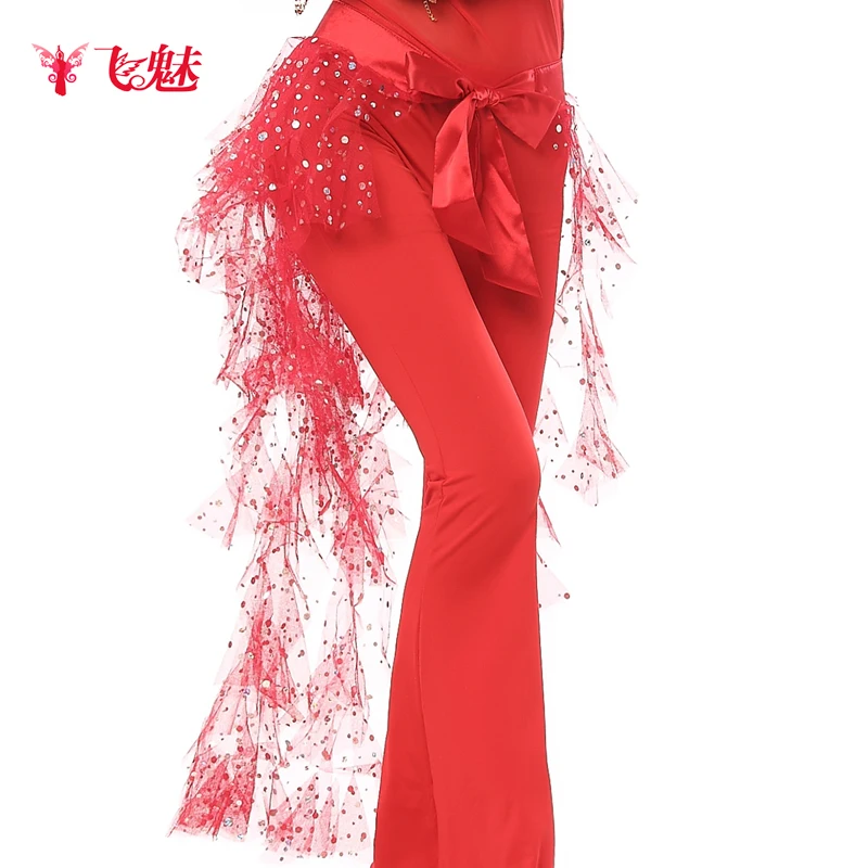 Женский костюм для танца живота пряжа из пряжи с изгибом листьев и девять хвостов