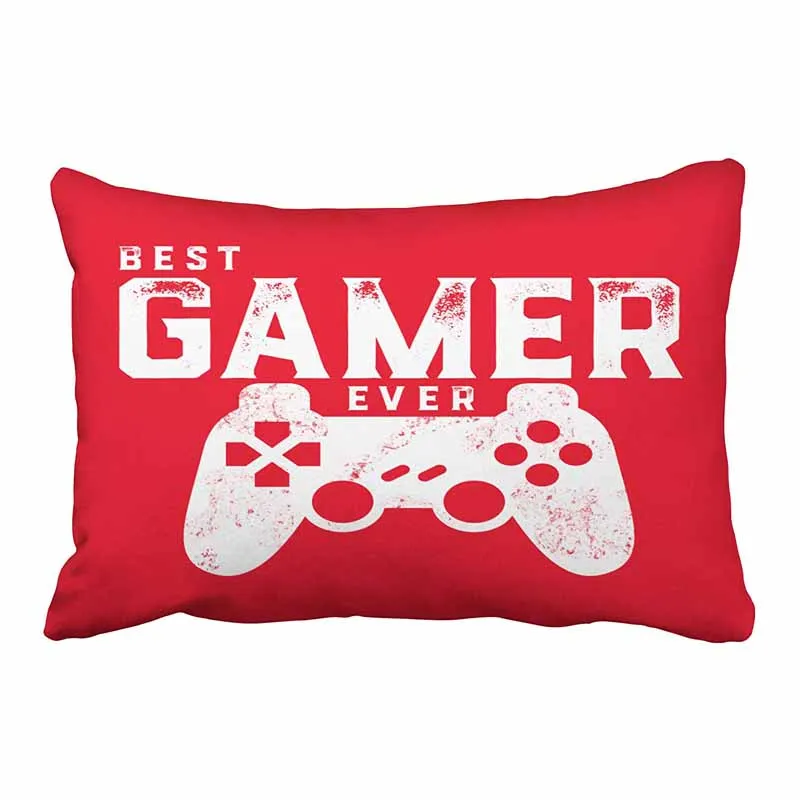 

Decorative Throw Pillow Cover Queen Size 20x30 Inches Best Gamer Ever For Video Games Geek Pillowcase With Hidden Zipper F