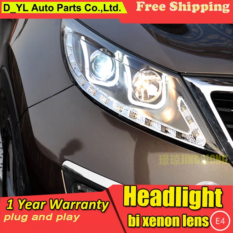 D_YL автомобильный Стайлинг для Kia Sportage фары 2011 2012 светодиодный ные DRL линзы двойной