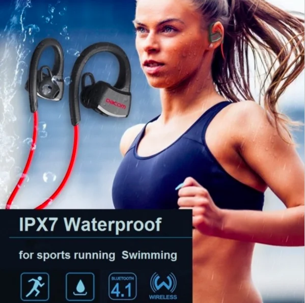 P10 IPX7 Водонепроницаемый плавательный гарнитуры спортивные Беспроводной Bluetooth V4.1