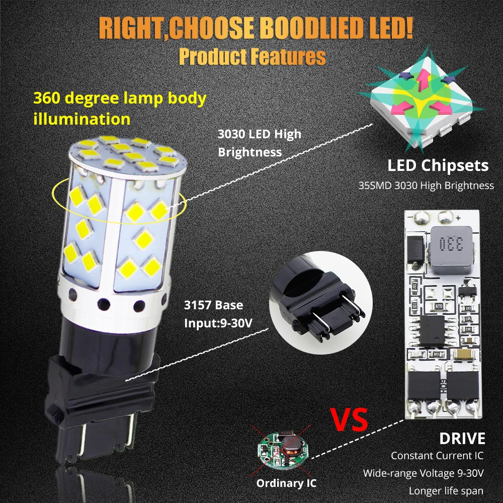 Светодиодсветодиодный лампы T25 15 Вт 9 30 в 3157 35 чипов 3030 SMD|Сигнальная лампа| |