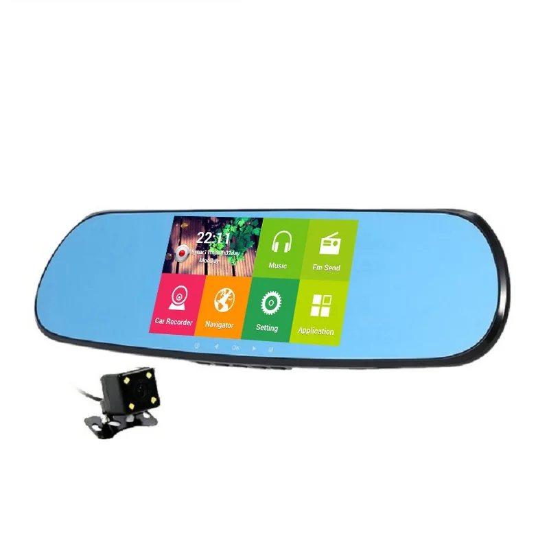 5.0 &quotIPS Видеорегистраторы для автомобилей GPS навигации Wi-Fi Android Full HD 1080 P
