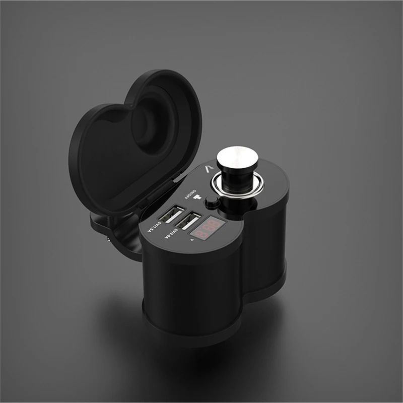 QC 3,0 Быстрая зарядка 5 в 3.0A/1.5A двойной USB мотоцикл прикуриватель USB зарядное устройство с Вольтметр дисплей времени с вкл/выкл
